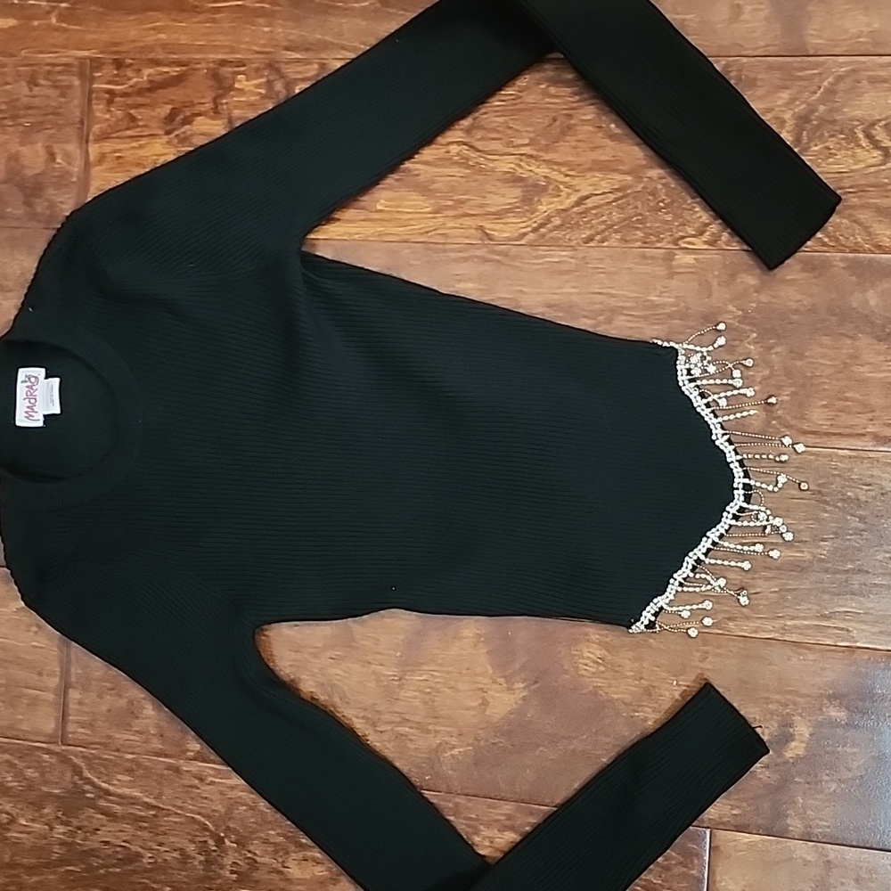 Madrag Rib Knit Rhinestone Sweater - Picture 4 of 5